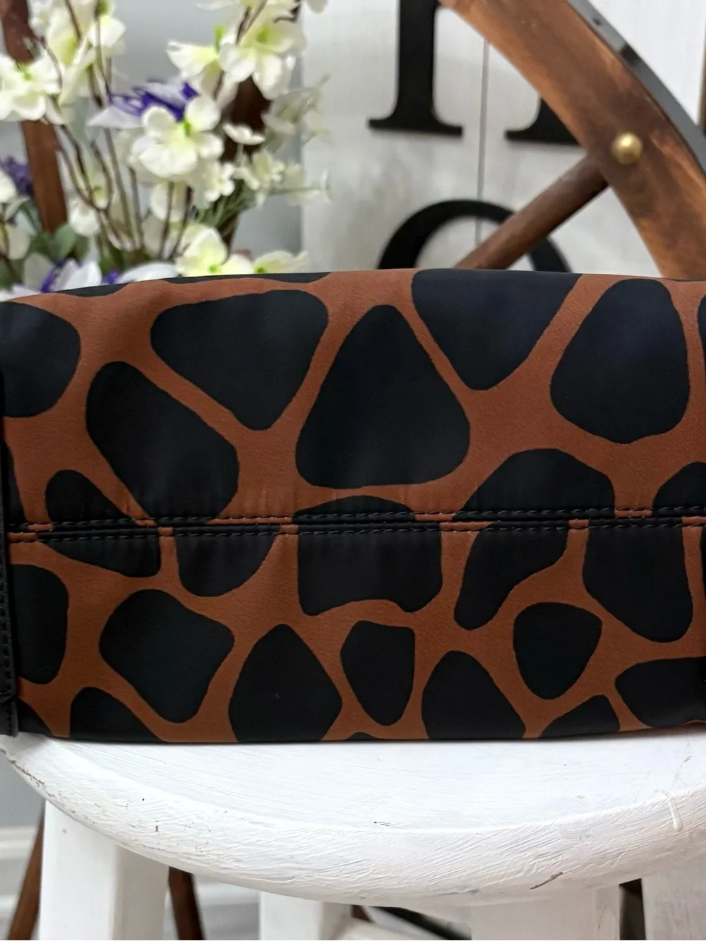 🖤🤎 MICHAEL KORS Brown & Black Animal Print Tote NWOT